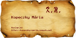 Kopeczky Mária névjegykártya