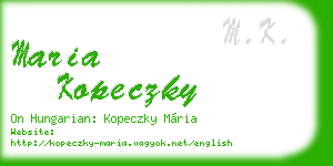 maria kopeczky business card